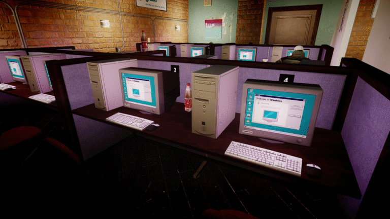old 90s internet cafe